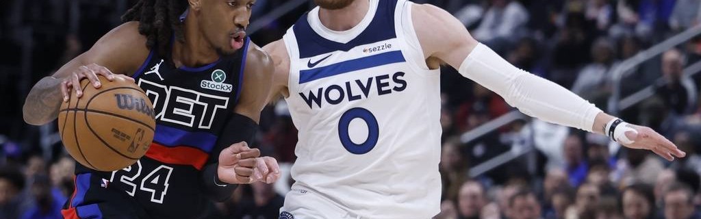 杜伦22+14兰德尔27分 活塞胜森林狼